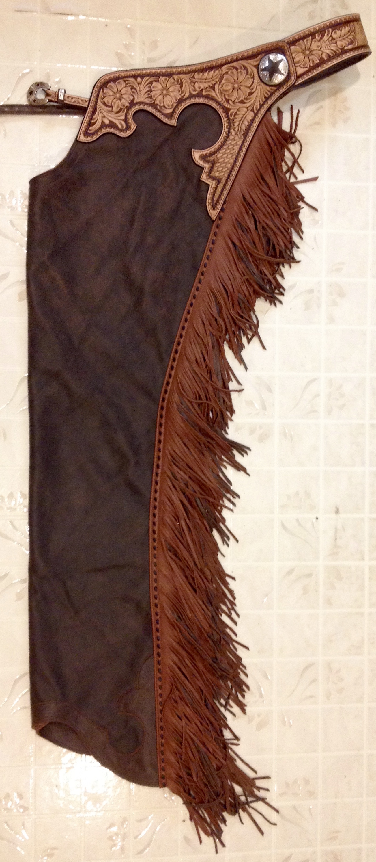 Brown Bomber and Rust reining chaps